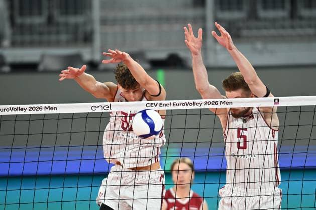 CEV EuroVolley 2026, Romania - Latvia Gustavs Freimanis of Latvia plays during the CEV EuroVolley 2026 game between Romania and Latvia, in Cluj Napoca, Romania, 9 September 2026. Alex Nicodim Imago Images Copyright: xAlexxNicodimx