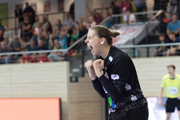 Goalkeeper Lena Schmid Halle, 99, SV Union Halle Neustadt vs. HSG Blomberg Lippe, Women s Handball Bundesliga 1, Matchday 3 of the 2026–27 season, September 9, 2026, Halle SWH Arena, Saxony-Anhalt, Germany