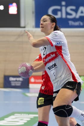 Nuria Bucher Blomberg, 21, SV Union Halle Neustadt vs. HSG Blomberg Lippe, Women s Handball Bundesliga 1, Matchday 3 of the 2026–27 season, September 9, 2026, Halle, SWH Arena, Saxony-Anhalt, Germany