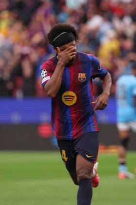 September 9, 2026, Barcelona, Barcelona, Spain: Karim Adeyemi of FC Barcelona, Barca celebrates after scoring his team s second goal during the UEFA Champions League 2026 27 League Phase MD1, football match played between FC Barcelona and Feyenoord at Spotify Camp Nou Stadium on September 09, 2026 in Barcelona, Spain. Barcelona Spain - ZUMAa181 20260909_zaa_a181_101 Copyright: xJavierxBorregox