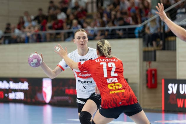 Karolina Jurenczyk Blomberg, 81, Ilona Kieffer Halle, 72, SV Union Halle Neustadt vs. HSG Blomberg Lippe, Women’s Handball Bundesliga 1, Matchday 3 of the 2026–27 season, September 9, 2026, Halle SWH Arena, Saxony-Anhalt, Germany