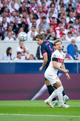 September 9, 2026, GER, Soccer, Men s, UEFA Champions League, Group Stage, Matchday 1, 2026–2027 Season, VfB Stuttgart vs. Viking Stavanger: Maximilian Mittelstädt (VfB Stuttgart, 07) in a tackle with Henrik Heggheim (Viking FK, 05), Stuttgart MHP Arena, Baden-Württemberg, Germany Copyright: xNordphoto Memmlerx