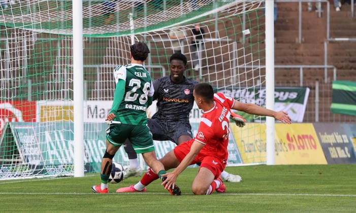 September 9, 2026, Soccer, Men s, Regionalliga Southwest, 2026–2027 Season, FC 08 Homburg 1 FC Kaiserslautern II, Birkan Celik (FC 08 Homburg) Enis Kamga 1 FC Kaiserslautern II Ivan Knezevic 1 FC Kaiserslautern II Homburg Waldstadion Saarland Germany Copyright: xFabianxKleerx
