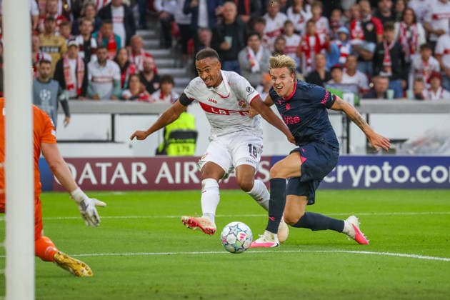 09 09 26 VfB Stuttgart vs. Viking Stavanger Germany, Stuttgart, 09 09 2026, Soccer, UEFA Champions League, 2026–2027 Season, VfB Stuttgart vs. Viking Stavanger Jamie Leweling VfB Stuttgart