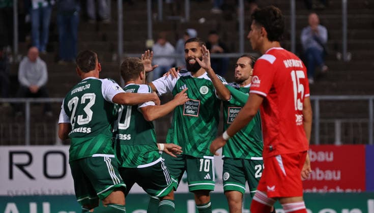 September 9, 2026, Soccer, Men s, Regionalliga Southwest, 2026–2027 Season, FC 08 Homburg 1, FC Kaiserslautern II, FC 08 Homburg celebrates after Julian Günther Schmidt scores the 1–1 goal; FC 08 Homburg, Homburg Waldstadion, Saarland, Germany Copyright: xFabianxKleerx