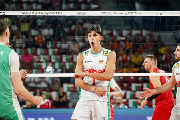 Volleyball - CEV EuroVolley 2026 Group B - Bulgaria vs North Macedonia - 09.09.2026 SOFIA, BULGARIA - September 9th: Simeon Nikolov, 1 of Bulgaria during CEV EuroVolley 2026, Group B match between Bulgaria vs North Macedonia at Arena 8888 on September 9th, 2026 in Sofia, Bulgaria. Copyright: xYulianxTodorovx