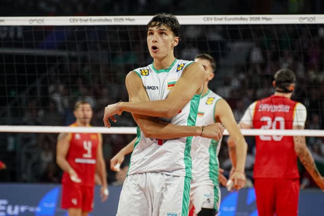 Volleyball - CEV EuroVolley 2026 Group B - Bulgaria vs North Macedonia - 09.09.2026 SOFIA, BULGARIA - September 9th: Simeon Nikolov, 1 of Bulgaria during CEV EuroVolley 2026, Group B match between Bulgaria vs North Macedonia at Arena 8888 on September 9th, 2026 in Sofia, Bulgaria. Copyright: xYulianxTodorovx