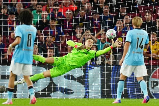 BARCELONA , 09-09-2026 , Spotify Camp Nou , season 2026 2027 , UEFA Champions League football , match between FC Barcelona, Barca and Feyenoord Rotterdam , picture shows Feyenoord goalkeeper Tjark Ernst Barcelona - Feyenoord  x206779416x Copyright:
