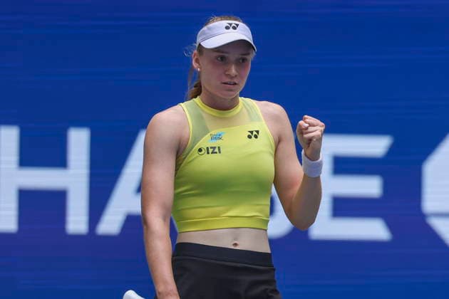 US Open tennis tournament - Day 11 Elena Rybakina of Kazakhstan gestures after winning against Qinwen Zheng of China during the Women s Singles Quarterfinals match of the US Open Tennis Championships in Flushing Meadows, New York, USA, 09 September 2026. FLUSHING MEADOWS NEW YORK United States  Copyright: xSARAHxYENESELx