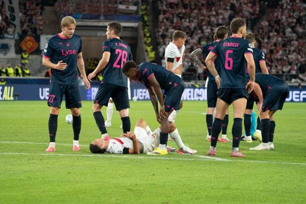 Bilal El Khannouss (VfB Stuttgart, 11) am Boden, GER, VfB Stuttgart vs. Viking FK Stavanger, Fussball, UEFA Champions League, Spieltag 1, Spielzeit 2026 2027, 09.09.2026, GER, VfB Stuttgart vs. Viking FK Stavanger, Fussball, UEFA Champions League, Spieltag 1, Spielzeit 2026 2027, 09.09.2026, Stuttgart Copyright: xEibner-Pressefoto EdwardxCheungx EP_ECG