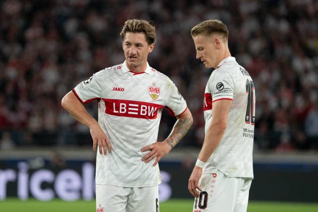 Angelo Stiller (VfB Stuttgart, 06), Chris Führich (VfB Stuttgart, 10), GER, VfB Stuttgart vs. Viking FK Stavanger, Fussball, UEFA Champions League, Spieltag 1, Spielzeit 2026 2027, 09.09.2026, GER, VfB Stuttgart vs. Viking FK Stavanger, Fussball, UEFA Champions League, Spieltag 1, Spielzeit 2026 2027, 09.09.2026, Stuttgart Copyright: xEibner-Pressefoto EdwardxCheungx EP_ECG