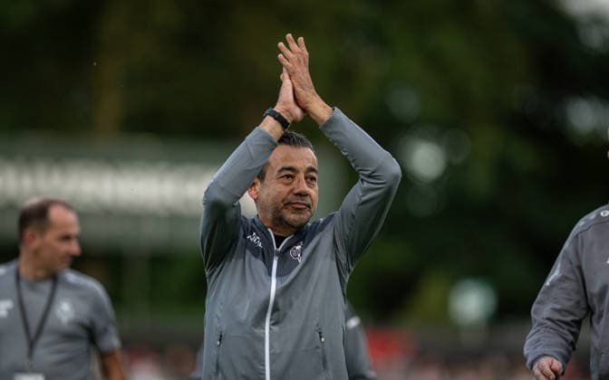 Soccer, 2026–2027 Season, Lower Rhine Cup, September 9, 2026, First Round, Men’s, SV Biemenhorst White vs. Fortuna Düsseldorf Black; Muhammet Sezen, Assistant Coach, SV Biemenhorst, Bocholt, Stadion am Huenting, Germany 260909_fb_sv-biemenhorst_fortuna-duesseldorf_58610