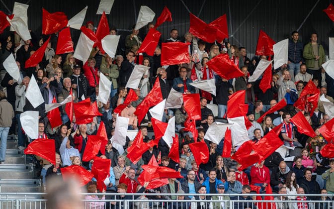 Soccer, 2026–2027 Season, Lower Rhine Cup, September 9, 2026, First Round, Men s Division, SV Biemenhorst (White) vs. Fortuna Düsseldorf (Black); SV Biemenhorst fans; Bocholt; Stadion am Huenting; Germany 260909_fb_sv-biemenhorst_fortuna-duesseldorf_58620