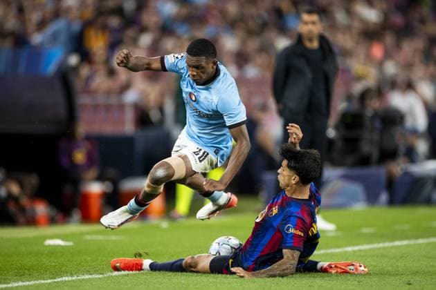 BARCELONA - (lr) Givairo Read of Feyenoord, JoÄo Cancelo of FC Barcelona, Barca during the UEFA Champions League match between FC Barcelona and Feyenoord at Camp Nou on September 9, 2026 in Barcelona, Spain. KOEN VAN WEEL ANP UEFA Champions League 2026 27 xVIxANPxSportx xxANPxIVx 567776114 originalFilename: 567776114.jpg