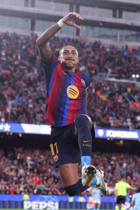 September 9, 2026, Barcelona, Barcelona, Spain: Raphinha Dias Belloli of FC Barcelona, Barca celebrates after scoring his team s third goal during the UEFA Champions League 2026 27 League Phase MD1, football match played between FC Barcelona and Feyenoord at Spotify Camp Nou Stadium on September 09, 2026 in Barcelona, Spain. Barcelona Spain - ZUMAa181 20260909_zaa_a181_145 Copyright: xJavierxBorregox