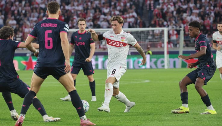Stuttgart, Soccer, UEFA Champions League, VfB Stuttgart vs. Viking Stavanger, Angelo Stiller, VfB