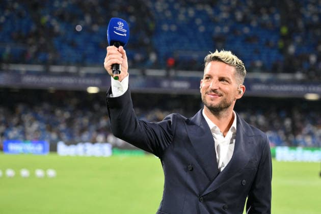 SOCCER - UEFA Champions League - SSC Napoli vs. Arsenal FC Photo by IPA ABACAPRESS.COM88323688 - Dries Mertens, former Napoli soccer player and Amazon Prime commentator during the Serie A Enilive soccer match between Napoli and Arsenal at the Maradona Stadium on September 9, 2026, in Naples, Campania. During the SSC Napoli vs. Arsenal FC UEFA Champions League soccer match in Naples, Italy, on September 9, 2026 Naples Italy  Copyright: xIPAxSport ABACAx