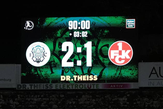 September 9, 2026, xrekx, Regional League Southwest Soccer, FC Homburg 1 vs. FC Kaiserslautern II, scoreboard, video wall, info, advertising, stock photo, stock image, stock stadium, symbolic photo, symbolic image, symbolic stadium, Homburg