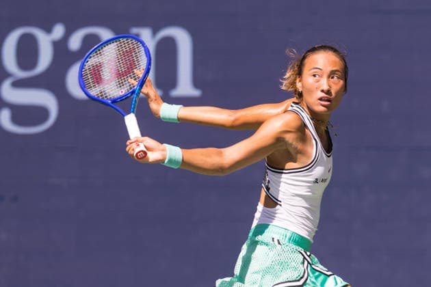 September 9, 2026: Qinwen Zheng (CHN) in action against Elena Rybakina (KAZ) during their Quarterfinal match at the US Open on September 9, 2026, held at the USTA Billie Jean King National Tennis Center in New York City. CSM New York City USA - ZUMAc04_ 20260909_zma_c04_003 Copyright: xBerniexHaleyx