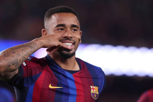 September 9, 2026, Barcelona, Barcelona, Spain: Gabriel Jesus of FC Barcelona, Barca celebrates after scoring his team s fifth goal during the UEFA Champions League 2026 27 League Phase MD1, football match played between FC Barcelona and Feyenoord at Spotify Camp Nou Stadium on September 09, 2026 in Barcelona, Spain. Barcelona Spain - ZUMAa181 20260909_zaa_a181_158 Copyright: xJavierxBorregox