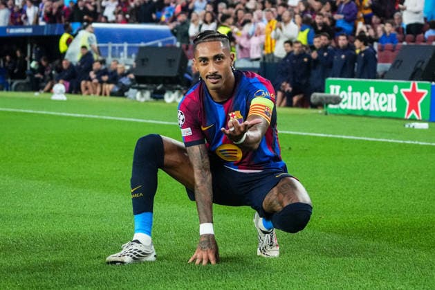 ESP: FC Barcelona, Barca - Feyenoord. UEFA Champions League. Matchday 1. Raphael Dias Belloli Raphinha of FC Barcelona celebrates the 4-0 during the UEFA Champions League match between FC Barcelona and Feyenoord played at Spotify Camp Nou Stadium on 9 Sept 2026 in Barcelona, Spain. kpng Copyright: xSergioxRuizx xPRESSINPHOTOx PS_2627_BAR_FEY_062