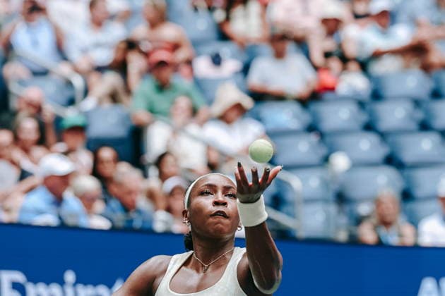 US Open tennis tournament - Day 11 Coco Gauff of USA in action against Mirra Andreeva of Russia during the Women s Singles Quarter Finals match of the US Open Tennis Championships in Flushing Meadows, New York, USA, 09 September 2026. FLUSHING MEADOWS NEW YORK United States  Copyright: xOLGAxFEDOROVAx