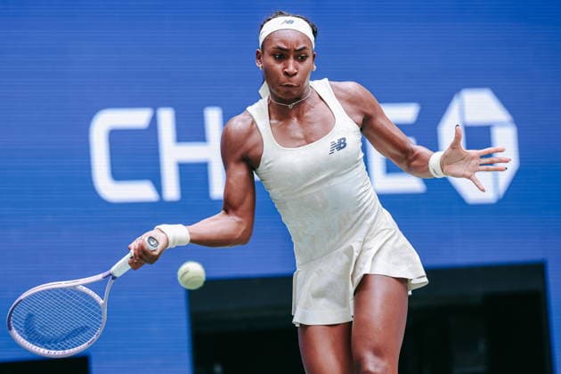 US Open tennis tournament - Day 11 Coco Gauff of USA in action against Mirra Andreeva of Russia during the Women s Singles Quarter Finals match of the US Open Tennis Championships in Flushing Meadows, New York, USA, 09 September 2026. FLUSHING MEADOWS NEW YORK United States  Copyright: xOLGAxFEDOROVAx