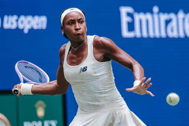 US Open tennis tournament - Day 11 Coco Gauff of USA in action against Mirra Andreeva of Russia during the Women s Singles Quarter Finals match of the US Open Tennis Championships in Flushing Meadows, New York, USA, 09 September 2026. FLUSHING MEADOWS NEW YORK United States  Copyright: xOLGAxFEDOROVAx