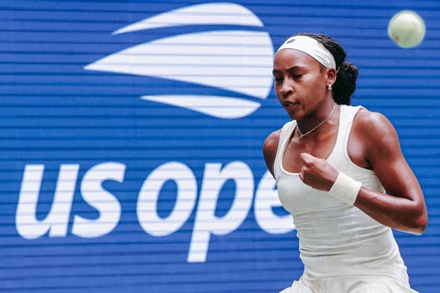 US Open tennis tournament - Day 11 Coco Gauff of USA gestures as she plays against Mirra Andreeva of Russia during the Women s Singles Quarter Finals match of the US Open Tennis Championships in Flushing Meadows, New York, USA, 09 September 2026. FLUSHING MEADOWS NEW YORK United States  Copyright: xOLGAxFEDOROVAx