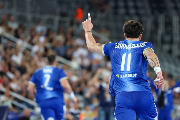 HC Zagreb v RK Celje Pivovarna Lasko - EHF Champions League Men Group Phase - Group C ZAGREB, CROATIA - SEPTEMBER 9: Giorgi Tskhoverbadze of HC Zagreb celebrates during the EHF Champions League Men Group Phase match between HC Zagreb and RK Celje Pivovarna Lasko at Arena Zagreb on September 9, 2026 in Zagreb, Croatia.  MatijaxHabljak PIXSELL