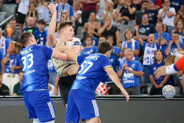 HC Zagreb v RK Celje Pivovarna Lasko - EHF Champions League Men Group Phase - Group C ZAGREB, CROATIA - SEPTEMBER 9: Aljus Anzic of RK Celje in action during the EHF Champions League Men Group Phase match between HC Zagreb and RK Celje Pivovarna Lasko at Arena Zagreb on September 9, 2026 in Zagreb, Croatia.  MatijaxHabljak PIXSELL