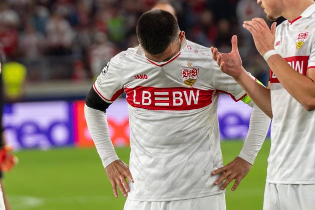 Deniz Undav, VfB Stuttgart, 26, dissatisfied with his performance; VfB Stuttgart vs. Viking FK; soccer; Champions League; Matchday 1; September 9, 2026; DFB regulations prohibit any use of photographs as image sequences and or quasi-video; Stuttgart, Baden-Württemberg, Germany Copyright: xkolbert-press PhilipxZieglerx