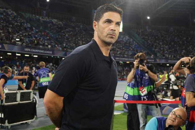 CL SSC Napoli cl SSC Napoli vs Arsenal Mikel Arteta during Champions League football match SSC Napoli vs Arsenal at the Diego Armando Maradona stadium in Napoli September 09, 2026. ABP12008 Copyright: xAntonioxBalascox