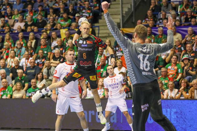 September 9, 2026, xgox, Handball EHF Champions League SC Magdeburg vs. Kolstad Handbold, Matthias Musche (Magdeburg), 6 goals, goal scorer, scores the goal, Magdeburg