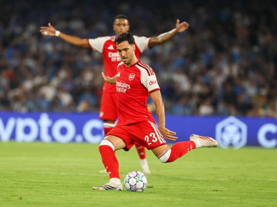 Napoli vs Arsenal of the Europa Champions League 2026 27 Mikel Merino of FC Arsenal During the UEFA Champions League football match between SSC Napoli and Arsenal FC on September 9, 2026, at the Diego Armando Maradona Stadium in Naples. Naples Stadio Diego Armando Maradona Naples Italy Copyright: xFABIOxSASSOxFabioxSassox Napoli Arsenal2026_09_09Fabio Sasso5905