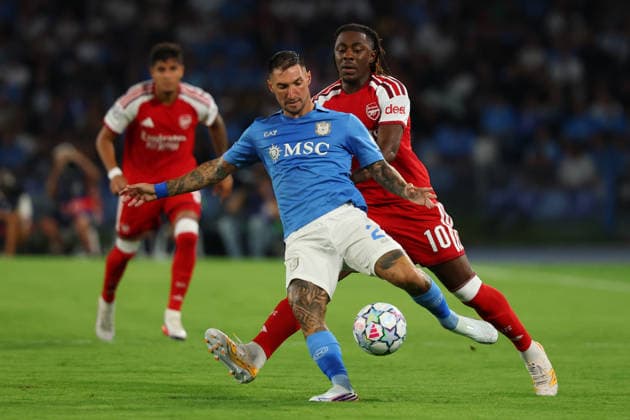 Napoli™s Matteo Politano during the UEFA Champions League football match between Napoli vs Arsenal - Champions League 2026 2027 - Diego Armando Maradona stadium September 9, 2026 Naples, Italy soccer  Copyright: xAlessandroxGarofalo LaPressex