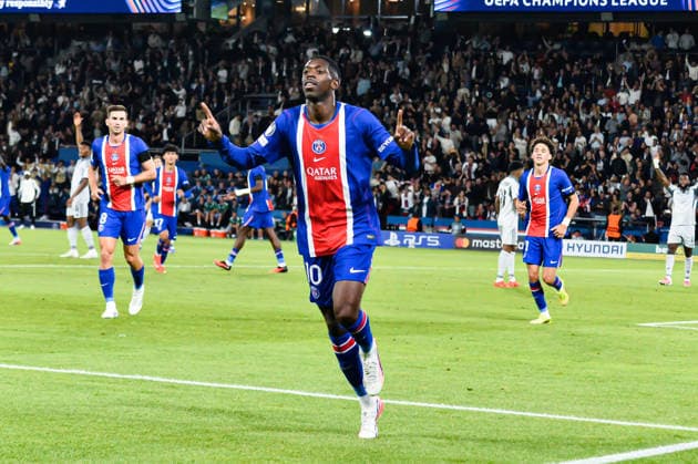 FOOTBALL : Paris Saint Germain vs Slovan Bratislava - Ligue des Champions - Phase de Ligue - JournÃ e 1 - 09 09 2026 Joie des joueurs du Paris SG aprÃ s le but de Ousmane Dembele (Paris SG) ParisFrance  Copyright: xBaptistexAutissierx