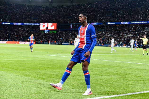 FOOTBALL : Paris Saint Germain vs Slovan Bratislava - Ligue des Champions - Phase de Ligue - JournÃ e 1 - 09 09 2026 Joie des joueurs du Paris SG aprÃ s le but de Ousmane Dembele (Paris SG) ParisFrance  Copyright: xBaptistexAutissierx