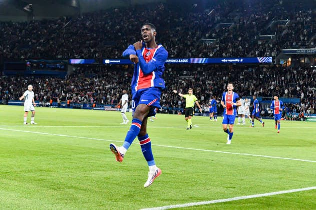 FOOTBALL : Paris Saint Germain vs Slovan Bratislava - Ligue des Champions - Phase de Ligue - JournÃ e 1 - 09 09 2026 Joie des joueurs du Paris SG aprÃ s le but de Ousmane Dembele (Paris SG) ParisFrance  Copyright: xBaptistexAutissierx