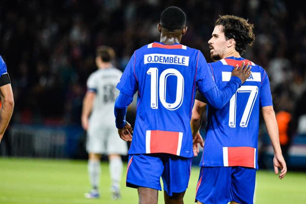 FOOTBALL : Paris Saint Germain vs Slovan Bratislava - Ligue des Champions - Phase de Ligue - JournÃ e 1 - 09 09 2026 Joie des joueurs du Paris SG aprÃ s le but de Ousmane Dembele (Paris SG) ParisFrance  Copyright: xBaptistexAutissierx