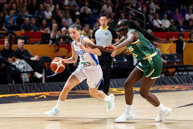 Cecilia Zandalasini (Italy), No. 9, dribbling; Ezi Magbegor (Australia), No. 13; GER; Italy vs. Australia; basketball; 2026 FIBA Women’s World Cup; quarterfinal qualifier; September 9, 2026, GER, Italy vs. Australia, Basketball, 2026 FIBA Women’s World Cup, Qualification for the quarterfinals, September 9, 2026, Berlin Copyright: xEibner-Pressefoto MaxxVincenx EP_MVN