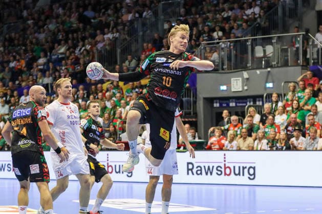 September 9, 2026, xgox, Handball EHF Champions League SC Magdeburg vs. Kolstad Handbold, Gisli Thorgeir Kristjansson, Magdeburg, 10 shots on goal, goal scorers, scores a goal, goal, scores the goal, Magdeburg