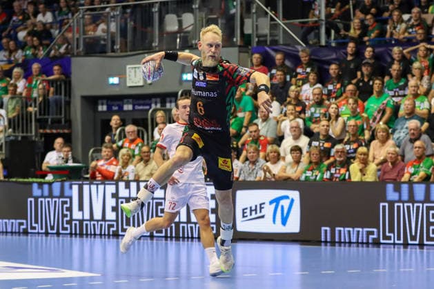 September 9, 2026, xgox, Handball EHF Champions League SC Magdeburg vs. Kolstad Handbold, Matthias Musche (Magdeburg), 6 goals, goal scorer, scores a goal, Magdeburg