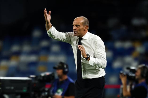 Massimiliano Allegri, head coach of SSC Napoli, reacts during the UEFA Champions League 2026 2027 football match between SSC Napoli and Arsenal FC at Diego Armando Maradona stadium in Naples, (Italy), September 9, 2026. cesarexpurini