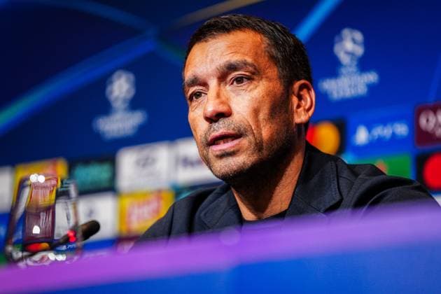 BARCELONA , 09-09-2026 , Spotify Camp Nou , season 2026 2027 , UEFA Champions League football , match between FC Barcelona, Barca and Feyenoord Rotterdam , picture shows Feyenoord coach Giovanni van Bronckhorst during press conference, PK, Pressekonferenz after the match Barcelona - Feyenoord  x206782353x Copyright: