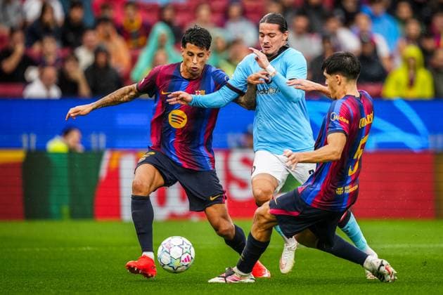 BARCELONA , 09-09-2026 , Spotify Camp Nou , season 2026 2027 , UEFA Champions League football , match between FC Barcelona, Barca and Feyenoord Rotterdam , picture shows Feyenoord player Anis Hadj Moussa Barcelona - Feyenoord  x206782455x Copyright: