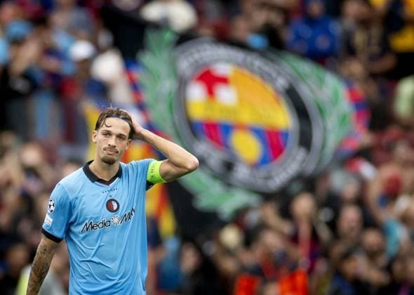 BARCELONA - Luciano Valente of Feyenoord during the UEFA Champions League match between FC Barcelona, Barca and Feyenoord at Camp Nou on September 9, 2026 in Barcelona, Spain. KOEN VAN WEEL ANP UEFA Champions League 2026 27 xVIxANPxSportx xxANPxIVx 567784242 originalFilename: 567784242.jpg