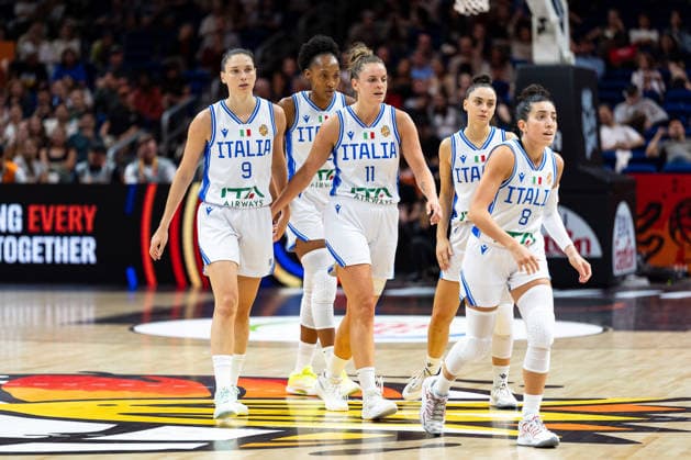 Cecilia Zandalasini, Italy, 09; Olbis Andre, Italy, 22; Francesca Pan, Italy, 11; Matilde Villa, Italy, 05; Costanza Verona, Italy, 08, GER, Italy vs. Australia, Basketball, FIBA Women’s World Cup 2026, Qualification for the Quarterfinals, September 9, 2026, GER, Italy vs. Australia, Basketball, 2026 FIBA Women’s World Cup, Qualification for the quarterfinals, September 9, 2026, Berlin Copyright: xEibner-Pressefoto MaxxVincenx EP_MVN