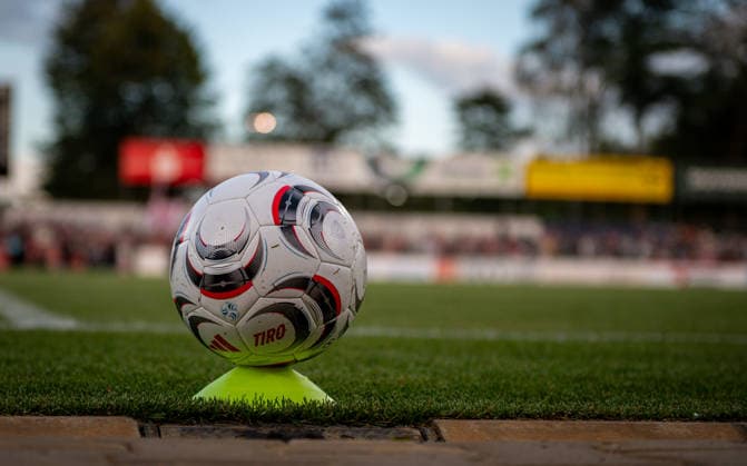 Soccer, 2026–2027 Season, Lower Rhine Cup, September 9, 2026, First Round, Men s Division, SV Biemenhorst (White) vs. Fortuna Düsseldorf (Black) (stock photo), Bocholt, Huenting Stadium, Germany 260909_fb_sv-biemenhorst_fortuna-duesseldorf_58600