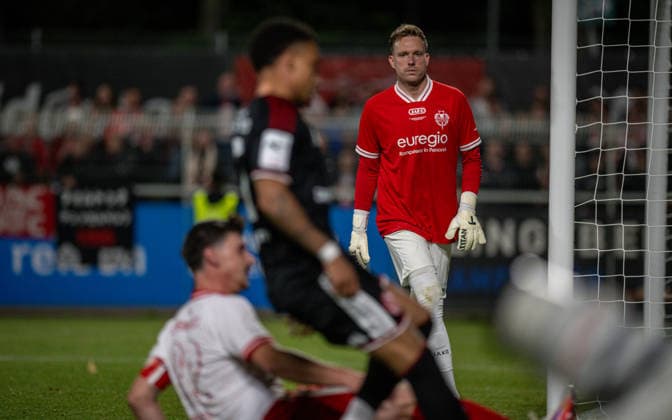 Soccer, 2026–2027 Season, Lower Rhine Cup, September 9, 2026, First Round, Men s Division, SV Biemenhorst (White) vs. Fortuna Düsseldorf (Black); Sebastian Kaiser, goalkeeper for SV Biemenhorst, Bocholt, Stadion am Huenting, Germany 260909_fb_sv-biemenhorst_fortuna-duesseldorf_58687